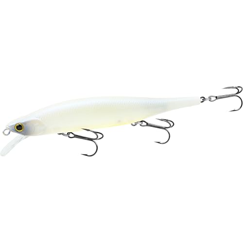 LUCKY CRAFT Lightning Pointer 110SP Fishing Lures, 4-1/2” Suspending Jerkbait Bass Lure, 6ft Depth Hard Bait, Freshwater Trout Lures, Premium Fishing Gear, 445 French Pearl OB