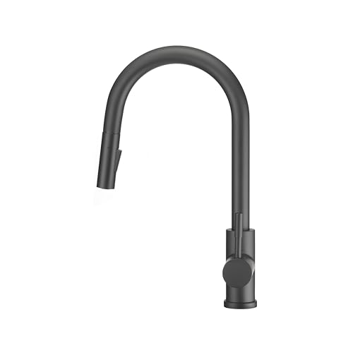 Image of Dura Faucet DF-MK530SLK-MB RV Pull-Down Kitchen Faucet (Matte Black) | Single handle pull-down kitchen faucet for RV and camper galleys. Matte Black finish. Easy DIY install.
