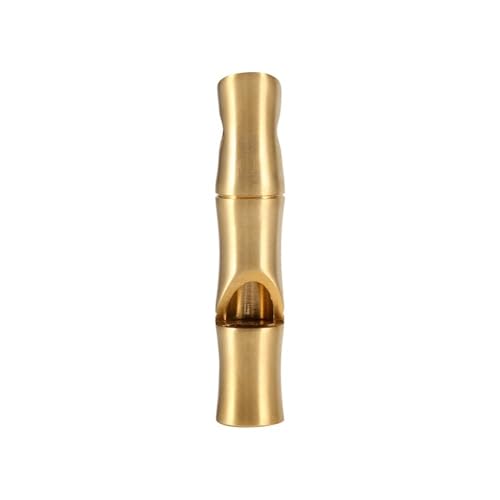 Chiffonade High Decibel Survival Whistle, Portable Brass Camping Safety Whistle with Hanging Holes for Outdoor Emergencies, Camping, Hiking Tools(Gold)