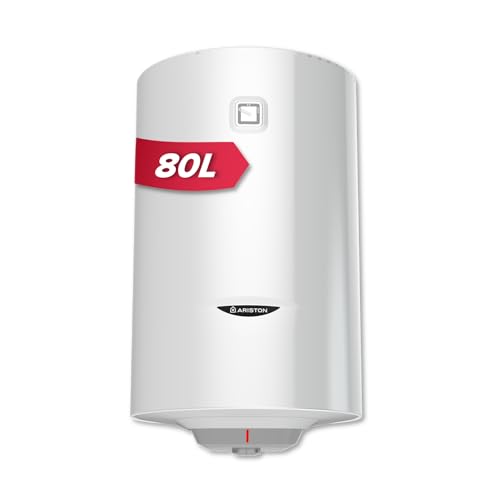 Ariston PRO 1 R 80 litres - Chauffe-eau Électrique Vertical Mural - Résistance Blindée - Température ajustable via molette de réglage - Conçu pour être installé...