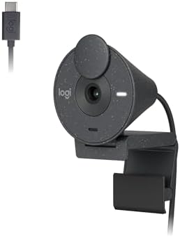 Webcam Full HD Logitech Brio 300 com Microfone com Redução de Ruí...