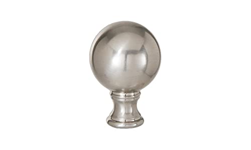 Image of B&P Lamp Sphere Style Nickel Finial, 1 3 /4 in Ht, 1 /4-27 Tap