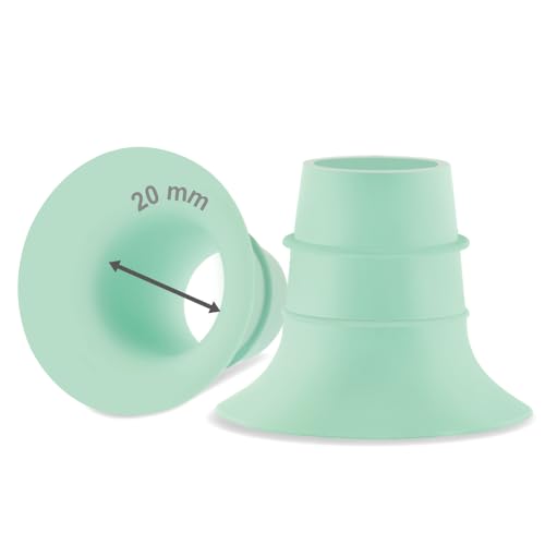 Image of Maymom 20 mm Flange Insert Green Compatible with Elvie Single /Double Electric, Elvie Stride Cup (24mm), Compatible with Medela PersonalFit Flex Shield, Not Original Elvie Replacement Parts