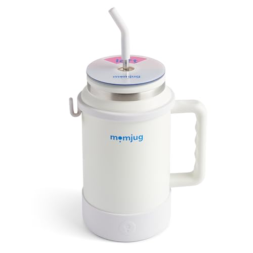 Image of momjug Hydration Water Bottle for Moms 50oz (With Indicator, White)