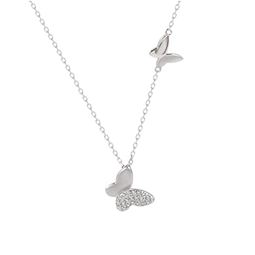 LeahMaria Collier avec pendentif papillon en argent sterling avec zircones