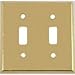 Mulberry 94072 2-Gang Toggle Switch, Satin Brass, Wall Plate