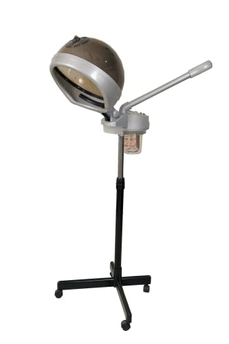 GRANDGLOW 2-in-1 Facial & Hair Steamer – Professional Face Sauna Humidifier & Hooded Hair Steamer with Timer & Temperature Control, Hot Mist Moisturizing Machine for SPA, Salon & Home Beauty Care