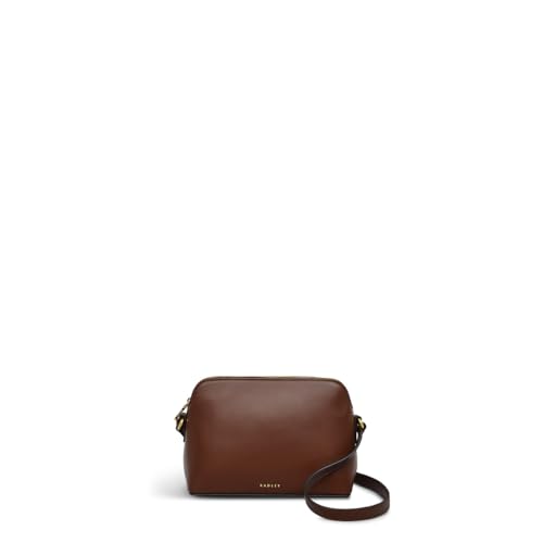 RADLEY London Bow Street Women’s Small Leather Ziptop Crossbody Bag, Walnut