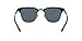 Ray-Ban RB3716 Clubmaster Metal Square Sunglasses, Matte Black On Black/Blue, 51 mm