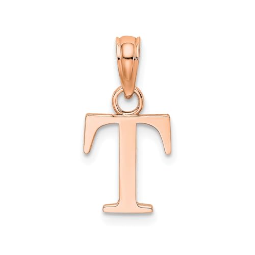 Colgante letra T oro rosa 14k Jewelry Affairs inicial para regalo