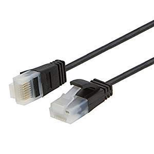 Ultra Thin Cat6a Ethernet Cable, CableCreation 2-Pack UTP 10 Gigabit 500MHz Ethernet Patch Cable, Ultra Slim High Speed RJ45 LAN Network Cable for Modem, Router, Computer, 6.6ft, 2m, Black