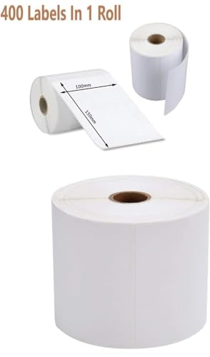 Image of Direct Thermal Shipping 400 Labels Printer Sticker Roll, Pack of 1 (3 x 5 inch)