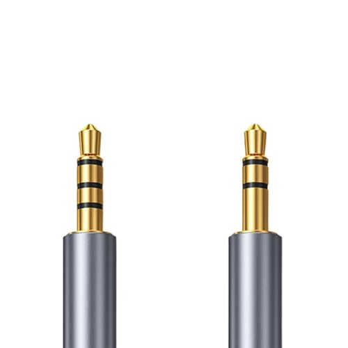 Cable auxiliar 3.5mm a 3.5mm 1m TRS negro miniatura 3