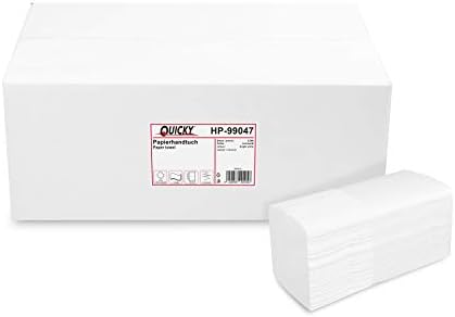 Quicky Papierhandtuch, Z-Interfold, 21 x 32 cm, 3 lagig, hochweiß, 2560 Blatt, 1er Pack (1 x 1 Stück)