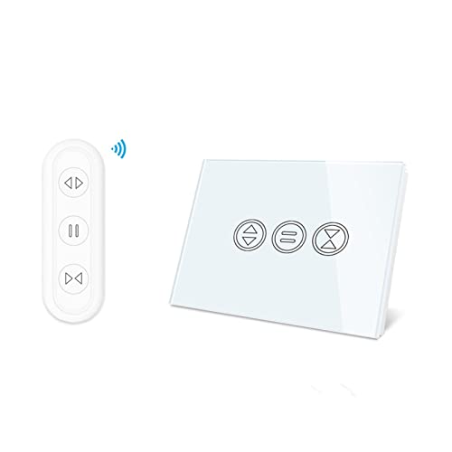 Smart Life - Interruptor de cortina con WiFi RF y control remoto para persianas enrollables motorizadas eléctricas DIY Smart Home (blanco)