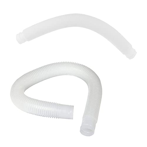OFFSCH 2pcs Pool Replacement Tube Above Ground Pool Filter Flex Power Tools Pool Vacuum Outdoor Water Hose Tool Belt Hook White Swimming Pool Filter Pump Polyethylene Plastic