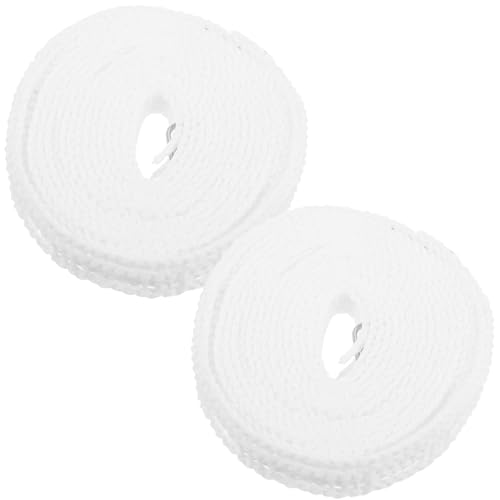 KHBUAB Tendedero para Ropa de 2 Piezas, Cuerda de Color Claro de 5 Metros, Ancha y Gruesa, Resistente al Viento y Antideslizante, Portátil para Interior, Exterior, Camping y Viajes