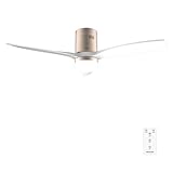 Cecotec Ventilatore da soffitto con luce e telecomando da 52' EnergySilence Aero 5600 Classic Gold&White. Motore DC 40 W, 3 pale, luce LED, timer, 6 velocità, modalità Winter/Summer