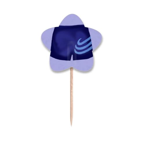 Drapeaux cupcake bleu à rayures pour buffet d'anniversaire enfant - 2