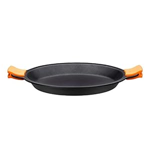 BRA Efficient Paellera, Negro, Diámetro superior 32 cm, Diámetro base 25,4 cm, Altura 4.1 cm