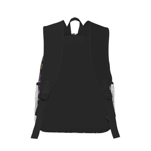 Sac à dos graffiti imprimé hip-hop robuste et polyvalent noir
