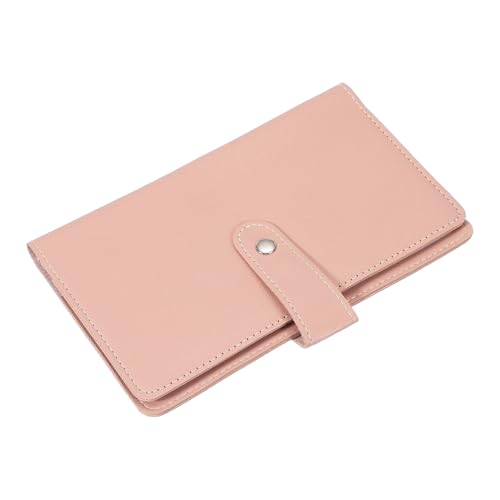 uxcell Leather Professional Credit Card Holder, 96 Slots Business Card Organizer for Men and Women, Multifunctional Credit Card Protective Case, Store Cards and Prevent Loss(Pink)
