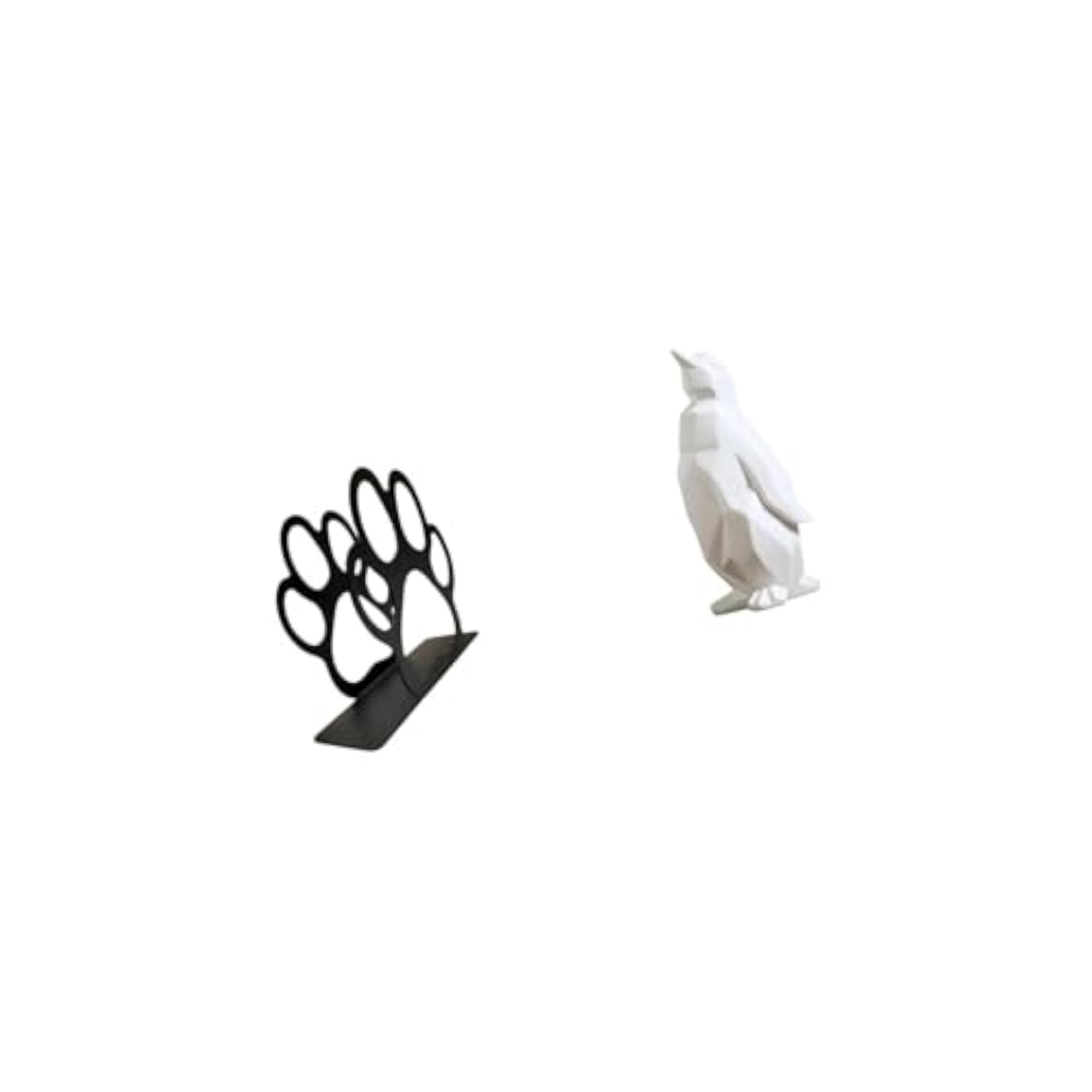 Animal Paw Tissue Organizer and Penguin Resin Figurine Décorative Ornament