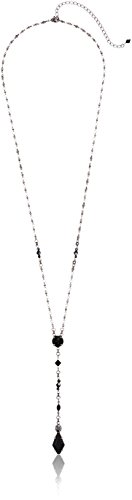Sorrelli Delicate Y-Shaped Necklace, Antique Silver-Tone Finish, Hematite