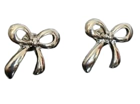 Image of Silver Bow Stud Earrings for Women & Girls | Minimal Knot Design Earrings