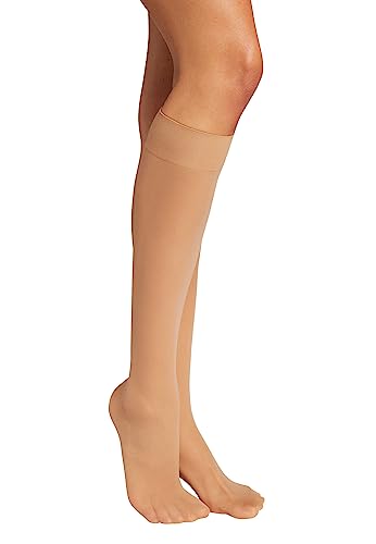 Image of Wolford Individual 10 Denier Knee-Highs Transparent For Women Sheer With Exceptional Smooth Soft Stretchable Comfort Band.