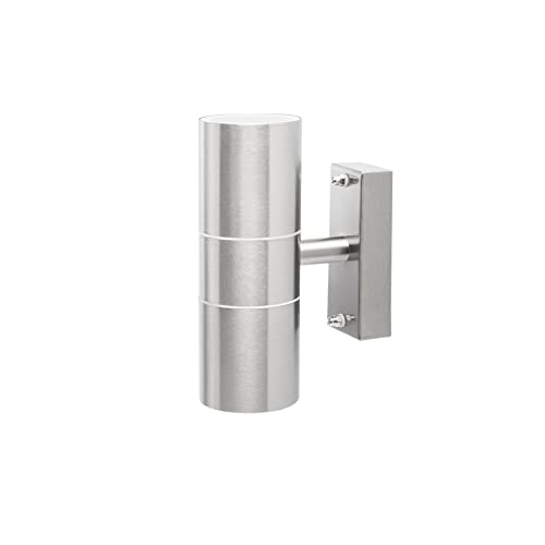 Smartwares GU10 Fassung Aussenleuchte-/ Wandleuchte, Edelstahl, Uplight, Downlight 7,5 x 21x 13 cm