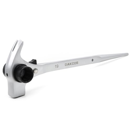 DAKCOS Cliquet d'échafaudage 19/22 mm réversible droite/gauche en CR-V chromé mat