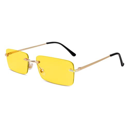 Rimless Rectangle Sunglasses Fashion Glasses Candy Color Ocean Eyewears Women Men Party Halloween Cosplay Glasses