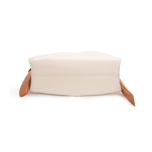 Trendige, strukturierte weiche PU-Umhängetasche, große Kapazität, Schultertasche, trendiger Knoten für Damen, Lazy Knot, weiß, One Size
