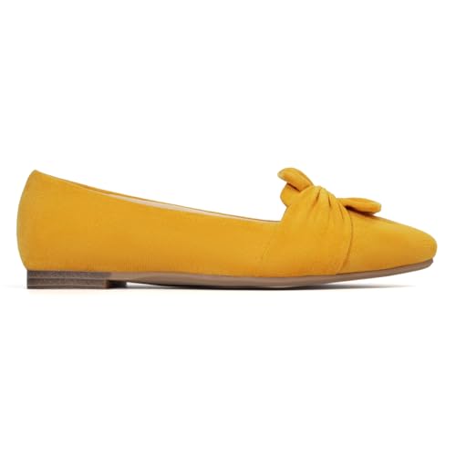 Image of MUSSHOE Comfortable Office Flats for Women: Pointed Toe Work Shoes with Memory Foam - Dressy Business Casual Slip On Flats for Commute & All Day Wear
