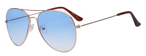 Image of OWL Aviator Pilot Sunglasses for Women and Men Size Medium Gold, Black, Silver, Bronze, Colorful Metal Frame