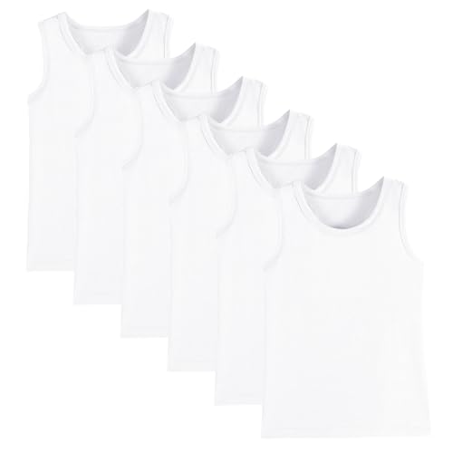 6-Pack Girls and Toddlers' Tank Tops Racerback Sleeveless Undershirts Girls Dance Tops（2-16Years）
