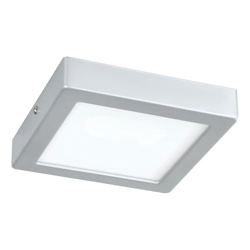 EGLO LED Deckenleuchte Idun, 1 flammige Aufbauleuchte aus Metall und Kunststoff, Deckenlampe in Silber, Weiß, LED Aufbaulampe neutralweiß, L x B 17 cm EGLO LED Deckenleuchte Idun, 1 flammige Aufbauleuchte aus Metall und Kunststoff, Deckenlampe in Silber, Weiß, LED Aufbaulampe neutralweiß, L x B 17 cm