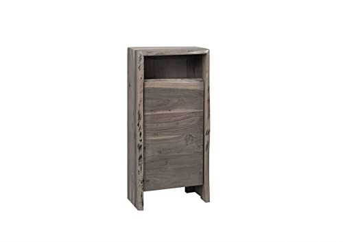 MASSIVMOEBEL24.DE Commode Basse - Bois Massif d'acacia laqué (Gris) - Pure Acacia #604
