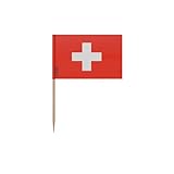 Cure-dent PixelForma Cure-Dents Drapeau et Armoiries de la Suisse en Plusieurs Tailles 10cm 100 pièces