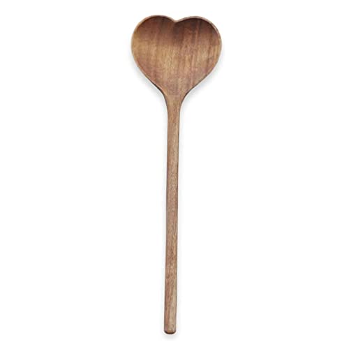 1 paquete de cuchara de madera con forma de corazón y mango largo...