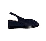  Melluso Sandalo Spuntato da Donna in Lurex Blu con Zeppa - R80335 (Notte, numeric_39)