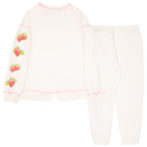 Image of Isaac Morris Limited Strawberry Shortcake Girl's 2-Piece Shirt and Pants Set - Crewneck Sweatshirt & Joggers Bundle for Kids