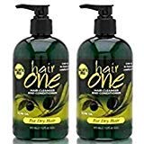 Hair One Cleanser and Conditioner with Olive Oil for Dry Hair 12 oz (2 Pack)