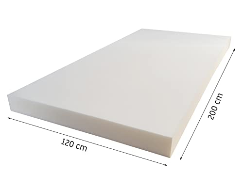 Schaumstoff Schaumstoffplatte Matratze 120cm x 200cm RG 25/44 Höhe 1 cm bis 12 cm Grau Mittelhart (120x200x8)