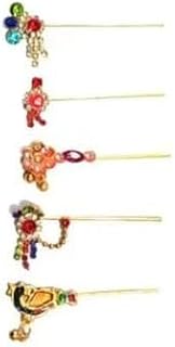 Beautiful Peacock Multicolor bansuri for Kanha ji Krishna Idol Flute Bansi for Bal Gopal Kanha ji Basuri Thakur ji bansuri Metal bansuri for laddu Gopal