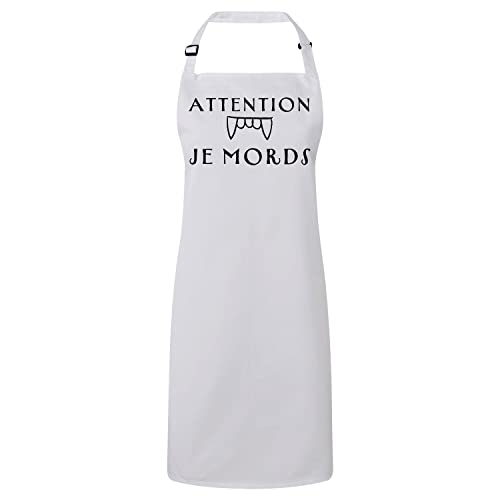 Tablier cuisine attention je mords fantôme Halloween horreur pour adulte
