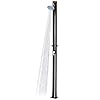 Goplus 5.3 Gallon Solar Heated Outdoor Shower, 7.2 FT Freestanding Garden Shower with 360° Swivel Shower Head & Temperature Adjustment, for Poolside Backyard Beach (Straight)