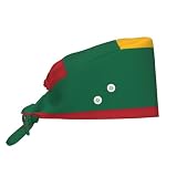 DUWAA Kochmütze mit Flagge von Litauen, atmungsaktiv, mit verstellbaren Trägern, Haarabdeckung, Duschhaube, Schwarz