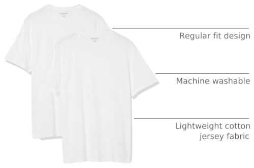 Image of Amazon Essentials Men's Slim-Fit Crewneck Short Sleeve Cotton T-Shirts